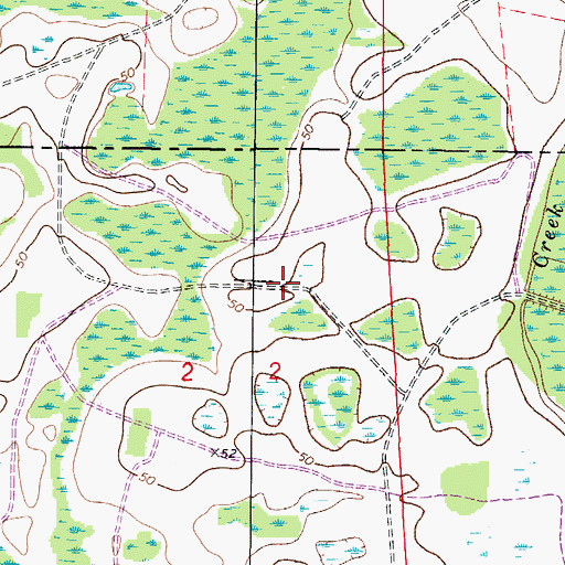 Topographic Map of Club Manor East of Grand Hampton, FL