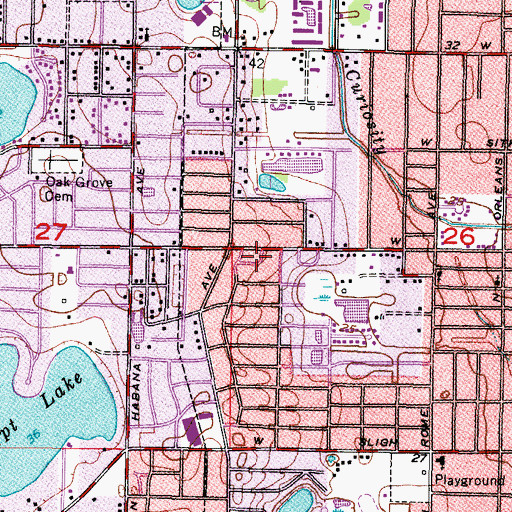 Topographic Map of Coarsey Grove Estates, FL