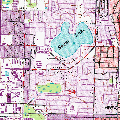 Topographic Map of Colonial Beach, FL