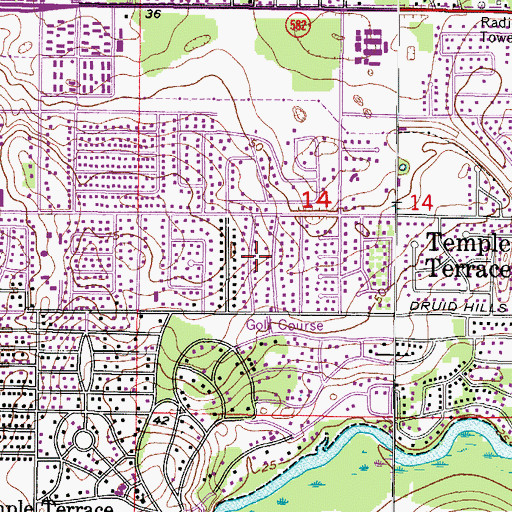 Topographic Map of Colonial Grove, FL