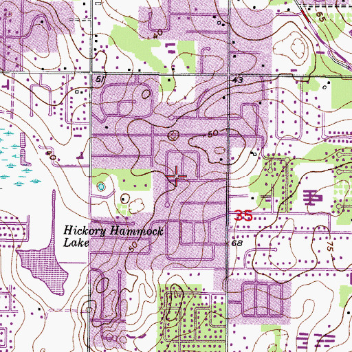 Topographic Map of Colonial Heights, FL
