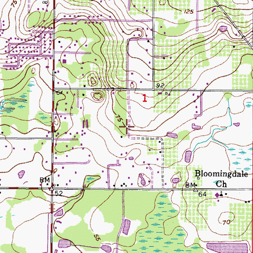 Topographic Map of Colonial Oaks, FL