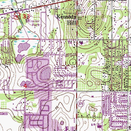 Topographic Map of Colony Hill Estates, FL