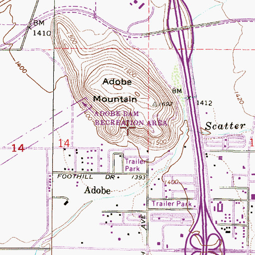 Topographic Map of Desert Sands Mobile Home Park, AZ
