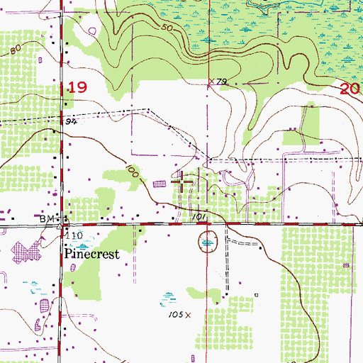 Topographic Map of Conway Estates, FL