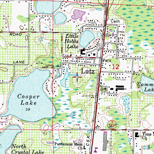 Topographic Map of Coopers Bayou, FL