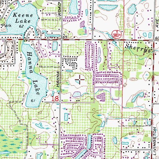 Topographic Map of Coopers Pond, FL