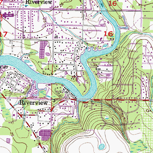 Topographic Map of Corletts, FL