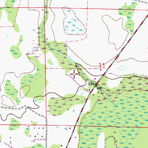Topographic Map of Cornerstone Ranch, FL