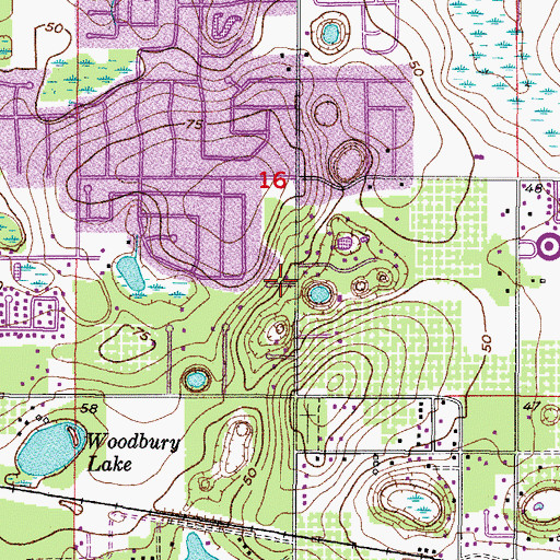 Topographic Map of Cottagewood Oaks, FL