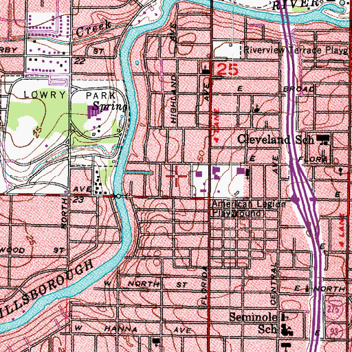Topographic Map of Cotters Spring Hill, FL