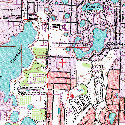 Topographic Map of Country Club Court, FL