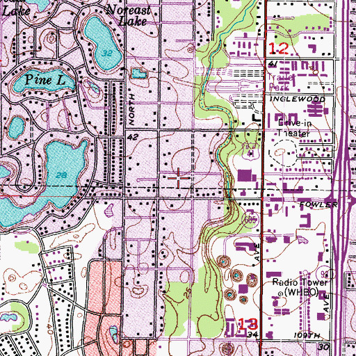 Topographic Map of Country Club Place, FL