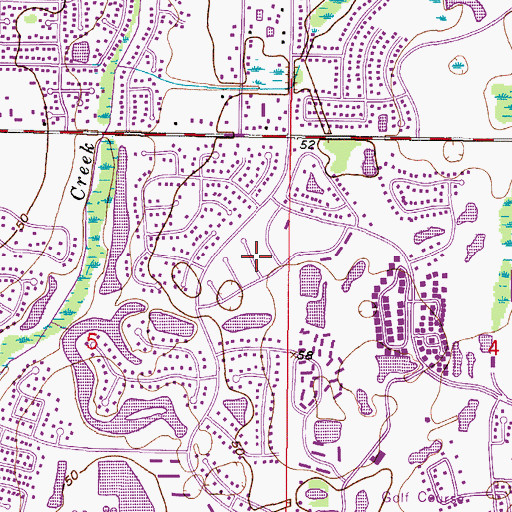 Topographic Map of Country Club Village at Carrollwood, FL