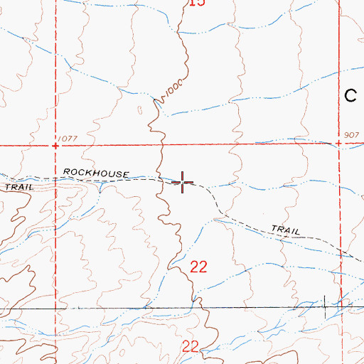 Topographic Map of Rockhouse Trail, CA