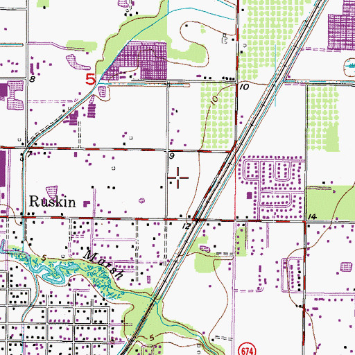 Topographic Map of Covina at Bay Park, FL