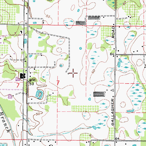 Topographic Map of Cox Acres, FL