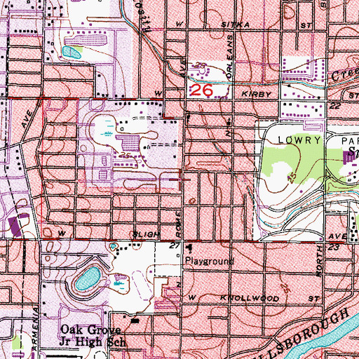 Topographic Map of Crawford Estates, FL