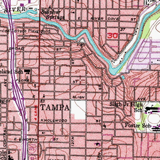 Topographic Map of Crawford Place, FL