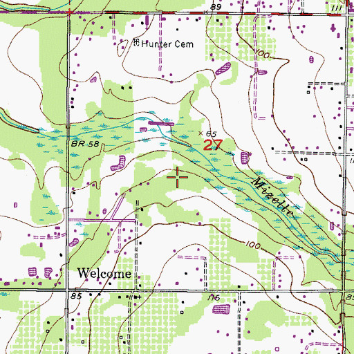 Topographic Map of Creightons Mizelle Creek Garden Estates, FL