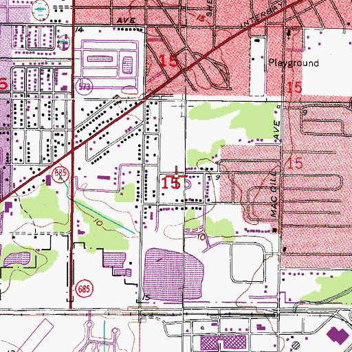 Topographic Map of Crescent Park, FL