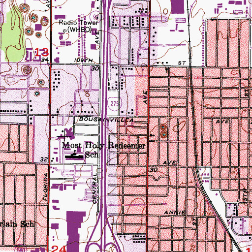 Topographic Map of Crestmont, FL