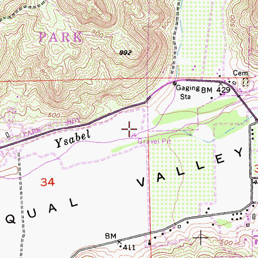 Topographic Map of Rockwood Canyon, CA