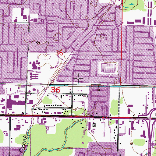 Topographic Map of Crestridge, FL
