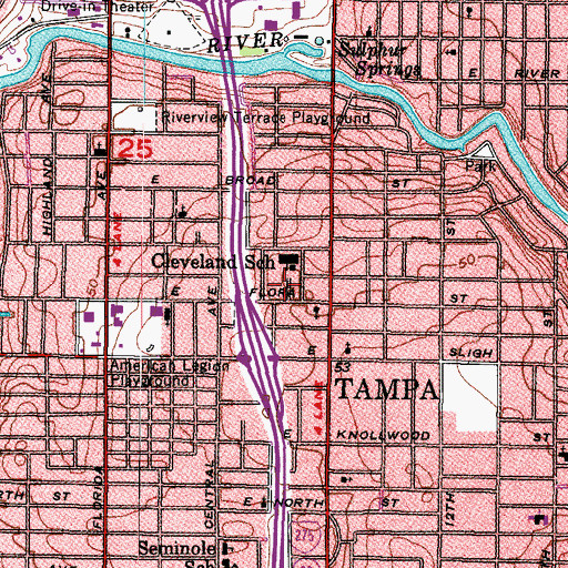 Topographic Map of Crichlow Heights, FL