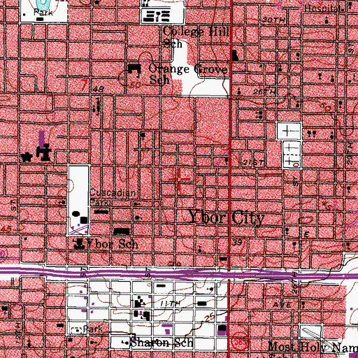 Topographic Map of Crilly, FL