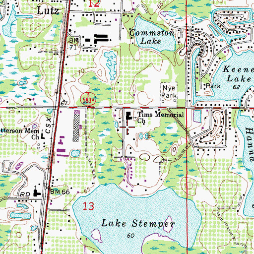 Topographic Map of Crilly Acres, FL