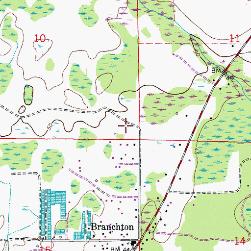 Topographic Map of Cross Creek Gardens, FL