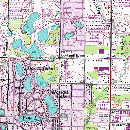 Topographic Map of Croteau, FL