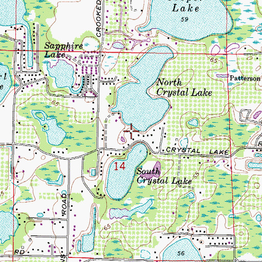 Topographic Map of Crystal Lakes, FL