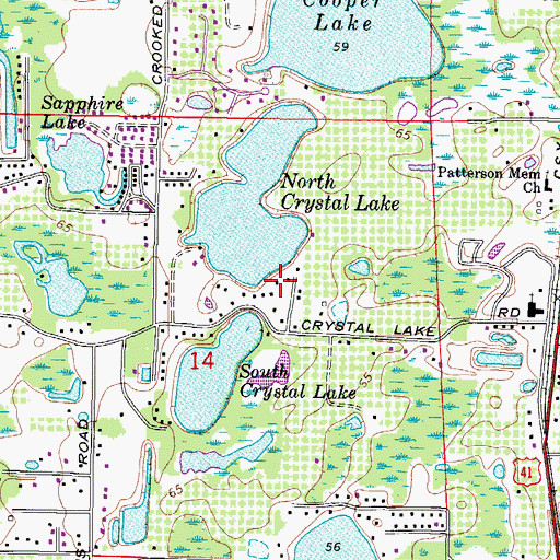Topographic Map of Crystal Lakes View, FL