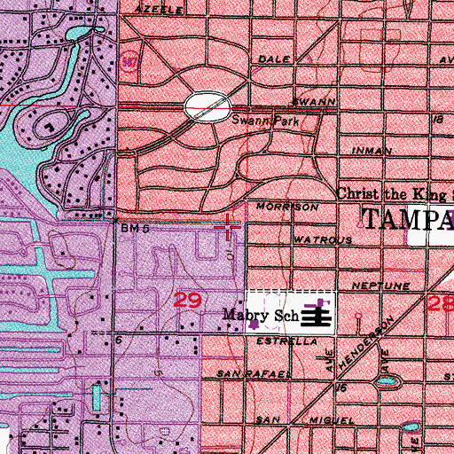 Topographic Map of Culbreath Bayou, FL
