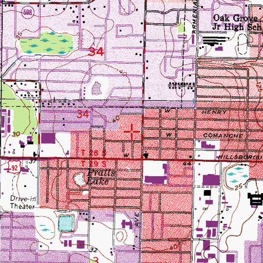 Topographic Map of Larchmont, FL