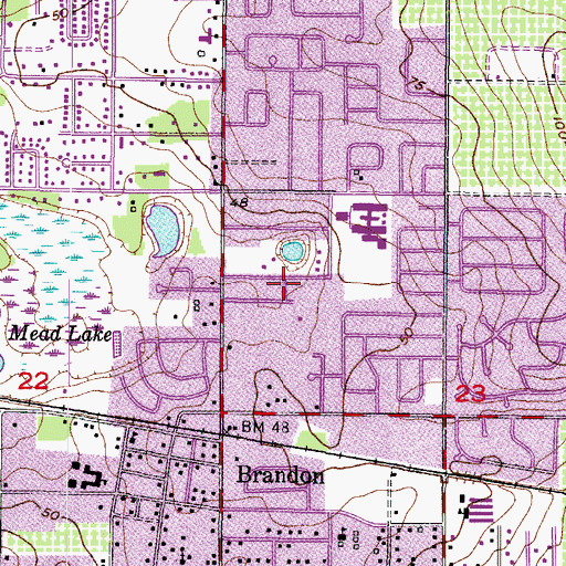 Topographic Map of Lawndale, FL