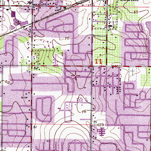 Topographic Map of Lazy Lane Estates, FL
