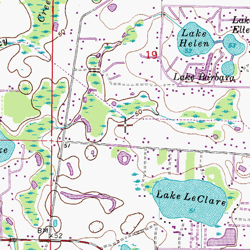Topographic Map of Le Clare Estates, FL