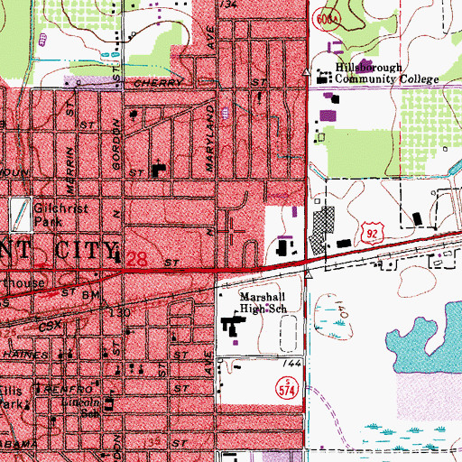 Topographic Map of Lee Villa, FL