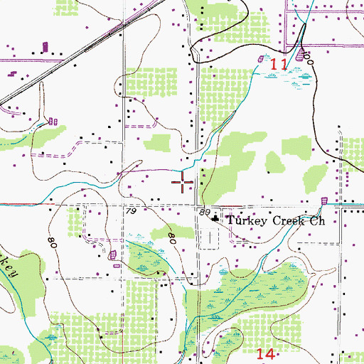 Topographic Map of Leighton Acres, FL