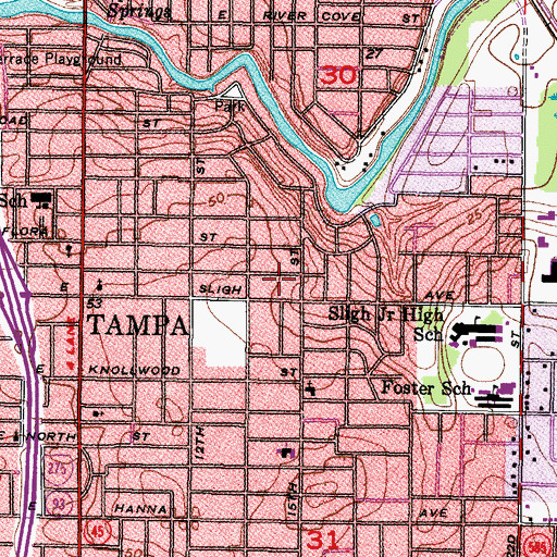 Topographic Map of Leonard Terrace, FL