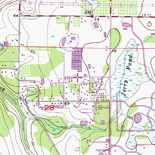 Topographic Map of Leonard Woods, FL