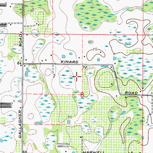 Topographic Map of Leslie Acres, FL