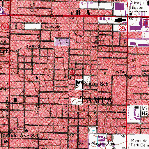 Topographic Map of Lewis Heights, FL