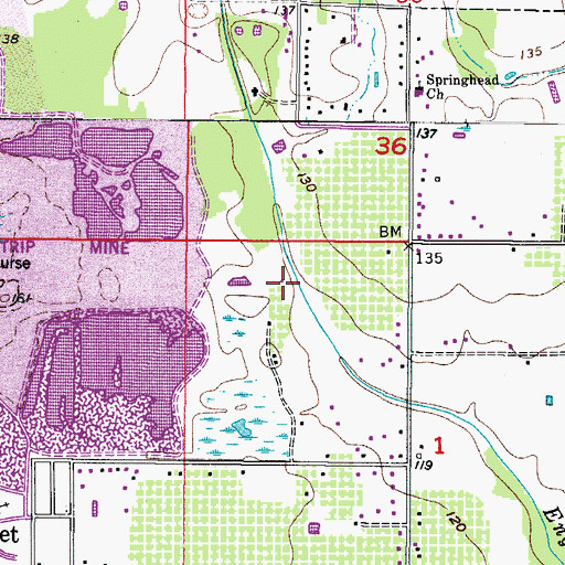 Topographic Map of Lexie Lane, FL