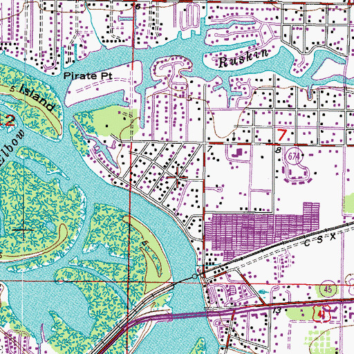 Topographic Map of Lillie Estates, FL