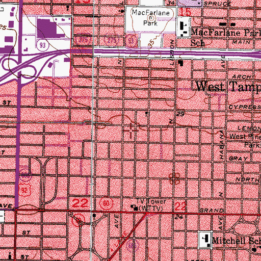 Topographic Map of Lincoln Square, FL