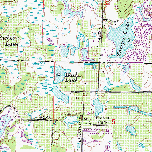 Topographic Map of Lincolnwood Estates, FL